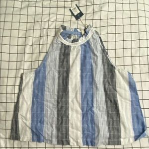 High collar ruffle top